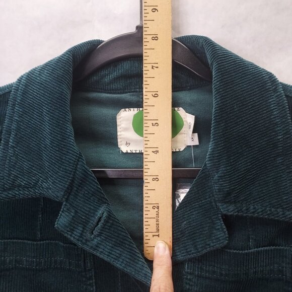 NWT Anthropologie Corduroy Jacket Women's Sz XS Cropped Blazer Dark Green - Picture 15 of 16